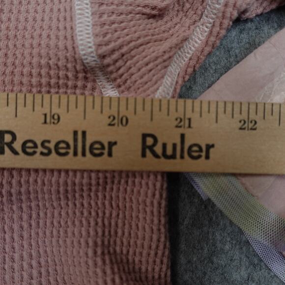 Boho Cardigan Womens Small/Medium? Open Front 3/4 Sleeve Waffle Knit Pink - Picture 5 of 7